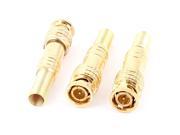 3 Pcs Twist Spring Gold plated BNC Male Plug Adapter Connector for CCTV Camera