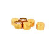 6 Pcs 26mm x 6mm Potentiometer Switch Volume Cap Alloy Knurled Button Gold Tone