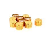 10 Pcs 26mm x 6mm Potentiometer Switch Volume Cap Alloy Knurled Button Gold Tone
