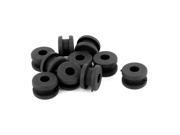 10 Pcs 8.8x5mm Gray Rubber Strain Relief Cord Boot Protector Cable Sleeve Hose