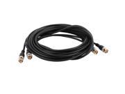 Unique Bargains 2Pcs BNC Male to Male Plug Connector Coaxial RF AV Audio Video Jumper Cable 5M