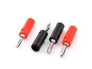 Audio Speaker Cable Wire 4mm Banana Plug Connector Adapter Black Red 2 Pairs