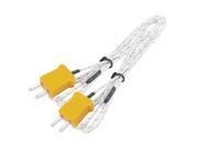 3.3Ft K Type Yellow Plug 50 200 Celsius Temperature Thermocouple Wire 2 Pcs