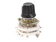 KCZ 4 Pole 4 Throw 6mm Shaft Band Channel Rotary Switch Selector w Cap