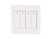 On Off Press Button 4 Gang 2 Way Wall Switch Home Light Lamp Control White