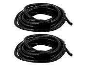 Unique Bargains 12mm Dia 18Ft 5.5M Spiral Cable Wire Wrap Tube Computer Manage Cord 2Pcs