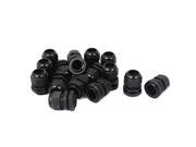 M20x1.5 Black Plastic Waterproof Cable Gland Connector 16pcs for 6 12mm Dia Wire