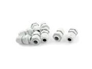PG7 12mm Thread Dia Plastic Cable Joint Connector Gland 3.5 6mm White 8pcs