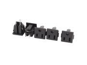 Unique Bargains 5 Pcs AC 125V US Outlet Panel Mount Power Rewiring Socket Black