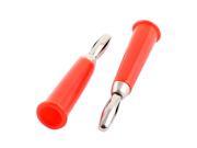 Audio Speaker 4mm Banana Horn Plug Connector Adapter Red Silver Tone 2pcs