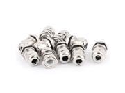 PG7 12mm Thread Dia Metal Cable Connector Joint Gland 3 6.5mm Silver Tone 10Pcs