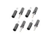 Audio Speaker Cable 4mm Banana Plug Connector Adapter Black Silver Tone 8pcs