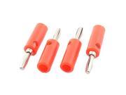 Audio Speaker Cable Wire 4mm Banana Plug Connector Adapter Red Silver Tone 4pcs