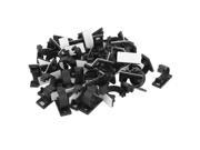 Unique Bargains 50 Pcs 16mmx37mm White Adhesive Backed Nylon Wire Adjustable Cable Clips Clamps
