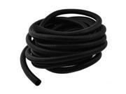 8M Length 18mm OD Corrugated Flexible Wire Cable Conduit Tubing Tube Pipe Black