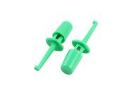 Plastic Covered Electronic Testing Mini Test Hook Probe Spring Clip Green 2pcs