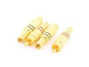 4 Pcs Gold Tone Free Solder RCA Male Plug Audio Video Adapter Connector