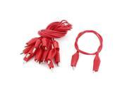 8pcs Red Dual Ended Test Leads Alligator Crocodile Clip Jumper Probe Cable 47cm