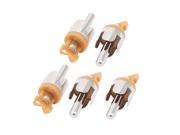 RCA Audio Video Male Plug Adapter Soldering Connector Silver Tone 5PCS