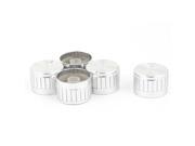 5pcs 26mm x 6mm Potentiometer Switch Volume Cap Alloy Knurled Button Silver Tone