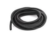 11.6mm x 8.5mm Plastic Flexible Corrugated Conduit Pipe Hose Tubing 6.2M Black