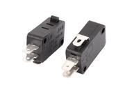 2Pcs AC250V 125V 16A 3 Terminals SPDT Momentary Control Micro Limit Switch Black