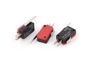 3 Pcs Short Straight Lever SPDT 3 Terminals Momentary Micro Switch 3 16A AC250V
