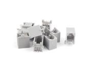 10 Pcs Gray Unprotected RJ11 4P4C Network Modular PCB Connector Socket