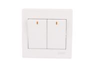 On Off Press Button 2 Gang 1 Way Wall Switch Home Light Lamp Control White