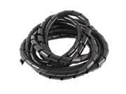 4M 13ft Long 13mmx11mm Black Flexible Wire Spiral Wrap Cable Sleeving Band Tube