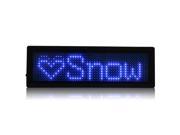 LED Badge Digital Scrolling Message Name Sign Display Rechargeable US plug Blue