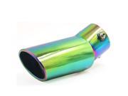 Unique Bargains Colorful Oval Mesh Outlet Curved Car Silencer Rear Exhaust Muffler Tip 3 Inlet