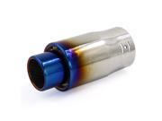 Unique Bargains Titanium Blue Stainless Steel Silencer Exhaust Muffler Tip Pipe for Vehicle Car