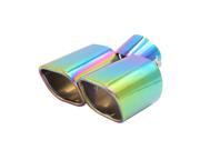 Unique Bargains 63mm 2.5 Inlet Dia Stainless Steel Dual Tip Exhaust Pipe Muffler for Prius