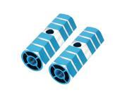 8mm Thread Dia Aluminum BMX Mountain Bicycle Bike Axle Foot Pegs Blue 2 Pieces