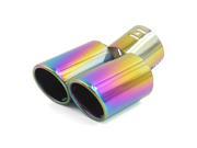 Car Colorful Double Oval Outlet Exhaust Muffler Trim Tip Y Shape Pipe 2.4 Inlet