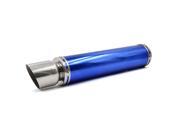 Unique Bargains Blue Stainless Steel Slanted Cut Tip Exhaust Muffler 420mm x 100mm for Motorbike