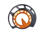 Unique Bargains Carbon Fiber Style Orange Black Plastic Wheels Circle Shaped Wheels Fan Cover