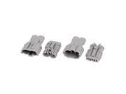 2 Kit 3 Terminal Way Waterproof Electrical Wire Connector for Vehicle Gray