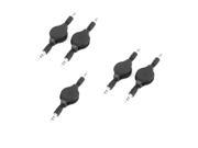 5Pcs 3.5mm Plug Male to Male Stereo Audio AUX Adapter Telescopic Cable 80cm Long