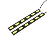 Unique Bargains 2 Pcs Rectangle Shape COB White LED Car DRL Daytime Running Light Lamp DC 12V