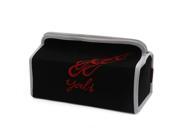 Unique Bargains Fire Pattern Portable Polyester Rectangular Tissue Box Container Black for Auto