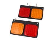 Trailer Truck Yellow Red 82 LED Right Left Rear Tail Light Lamp 2pcs