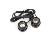 Unique Bargains DC 12V 3W Red LED Auto Car Rear Driving Day Time Running Light Black 2 Pcs