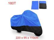 L 180T Blue Black Waterproof Outdoor UV Protector Rain Dust Bike Motorcycle Cover