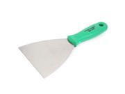4 Width Metal Blade Green Plastic Handle Drywall Repair Scraper Tool