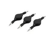 3pcs 3.5mm Plug Male to Male Stereo Audio AUX Adapter Telescopic Cable 80cm Long