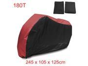 XL 180T Black Red Waterproof Motorcycle Bike Cover Scooter Rain Outdoor Protector