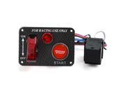 Unique Bargains 12V Ignition Switch Panel Engine Start Push Button RED LED Toggle for Racing Car