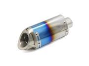 48mm Motorcycle Motorbike Triangle Exhaust Pipe Muffler System Sliver Tone Blue
